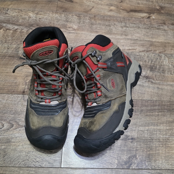 KEEN Men\'s Brown and Red Hiking Boots Size 10 main image 7